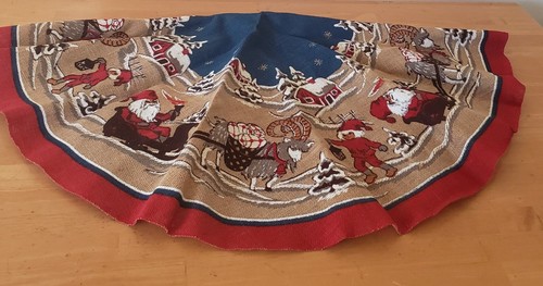 Vtg sweden painted burlap - painted,